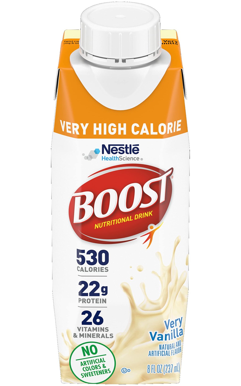 Picture of: Boost Very High Calorie Nutritional Drink, Very Vanilla – No Artificial  Colors or Sweeteners –  FL OZ (Pack of )