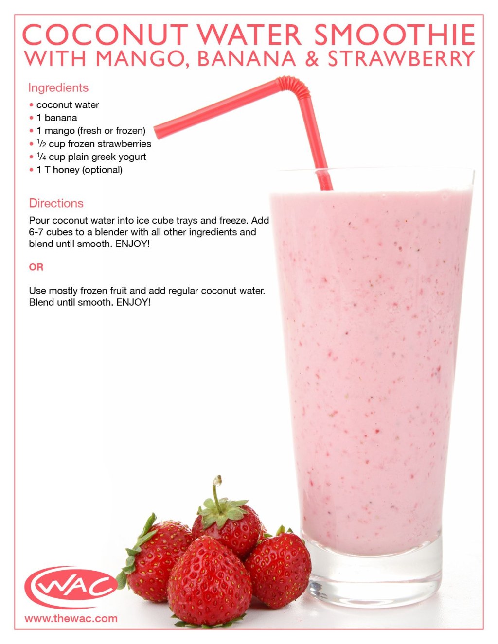 Picture of: Coconut Water #Smoothie with #Mango #Banana & #Strawberry #Recipe